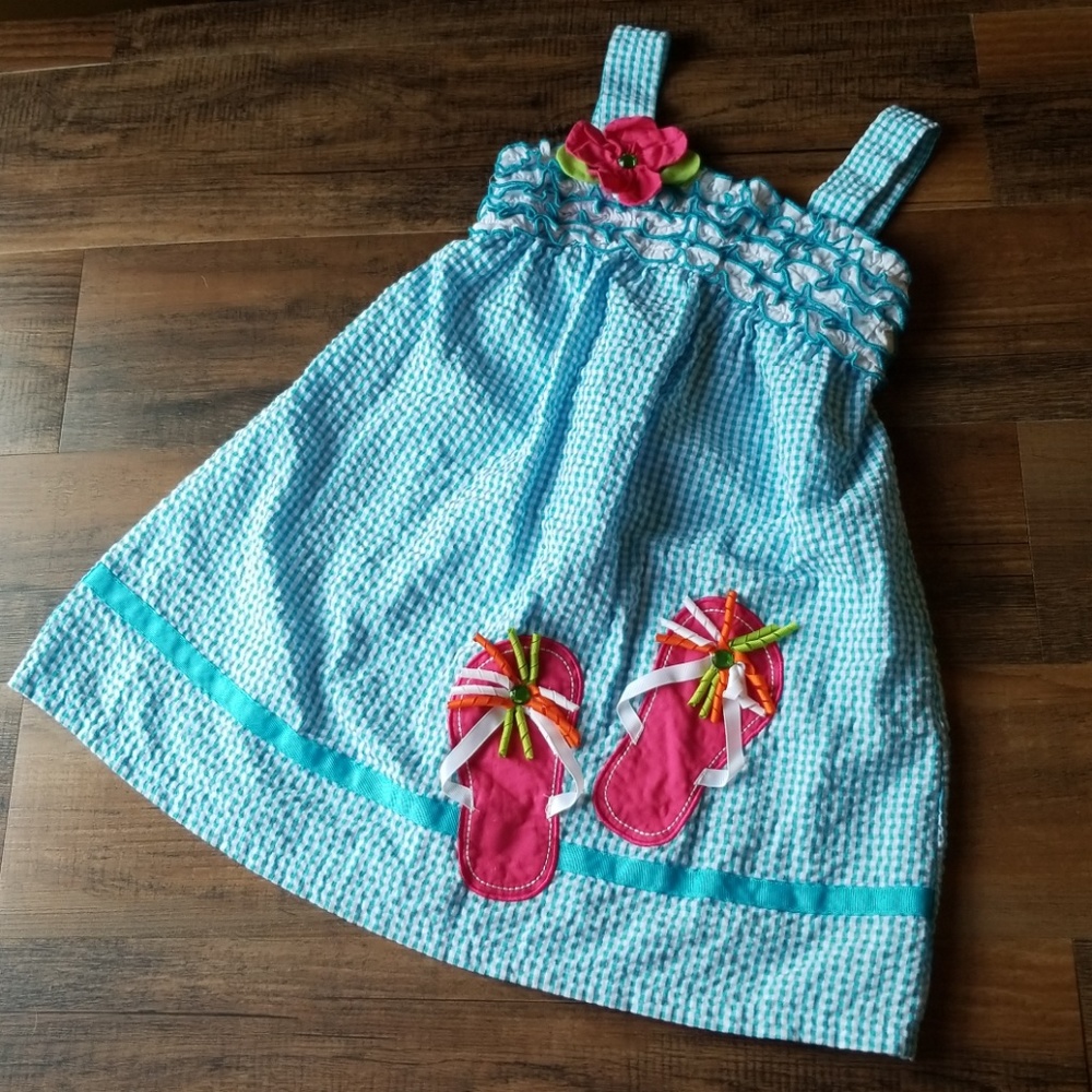 Rare Editions 5 Summer Boutique Flip Flop Dress - Picture 1 of 7